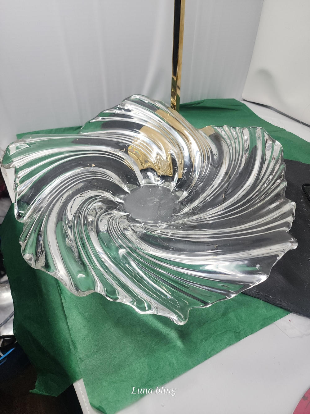 Luna Bling Clear Swirl Glass Decorative Bowl